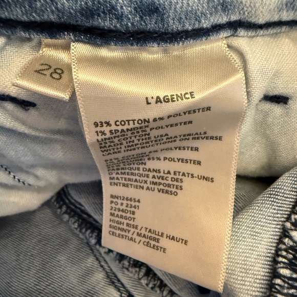 L’AGENCE Margot style high rise skinny celestial woman’s jeans. Sz 28 exc. cond. - Picture 5 of 5